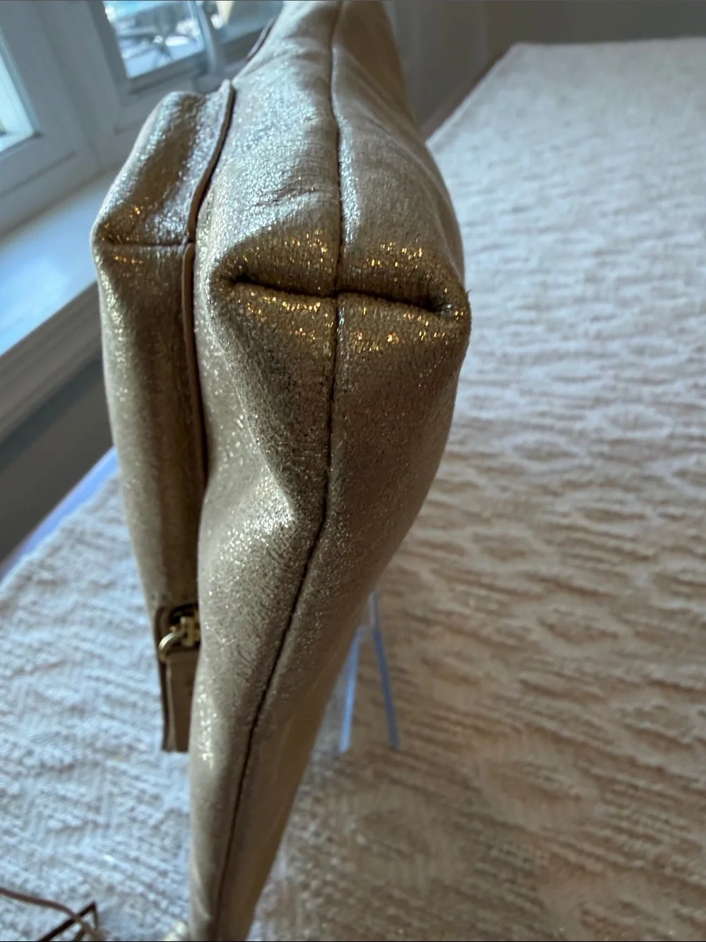 Lilly Pulitzer Gold Metallic Tech Pouch Zip-Top with Tassel